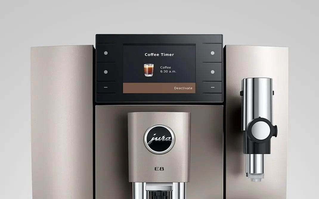 JURA E8 Midnight Silver display and interface